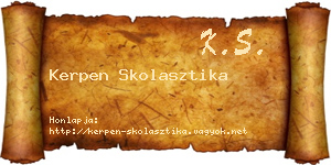 Kerpen Skolasztika névjegykártya